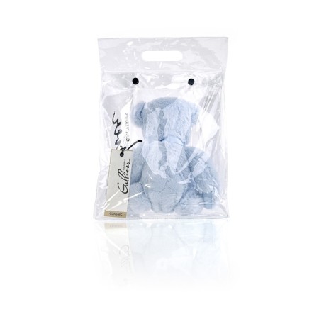 Gulliver soft toy Bear with a bow, blue color, 22 cm-2