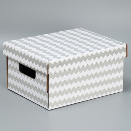 Gift folding white, packaging, “zigzags”, 32.2 x 25.2 x 16.4 cm