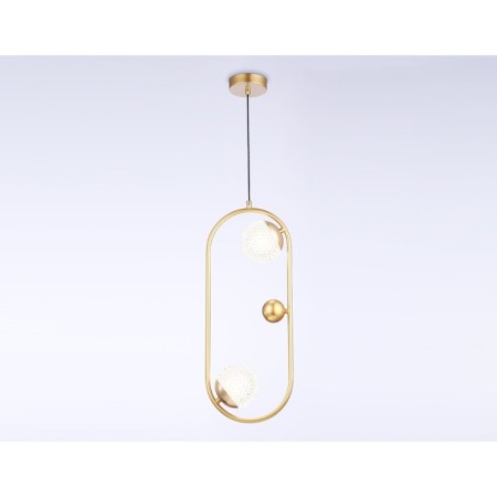 Suspended lamp with a replaceable lamp Ambrella Light, Crystal, Tr5431, 2XG9, Color Gold-1