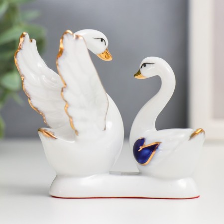 Souvenir Ceramics "Two Swan - Great Love" 7.5x7x4.5 cm-2