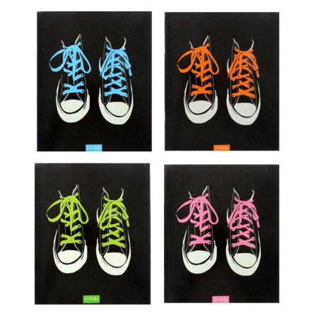 A notebook of 96 sheets in Calligrata "sneakers", cover covering cardboard, offset unit, mix