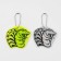 The reflective element "Cobra head", bilateral, 6.2 × 5.7 cm, color mix