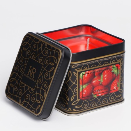 Aromatic candles in a tin bank "Strawberry"-1