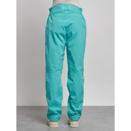 Warmed female trousers, size 44, green color-7