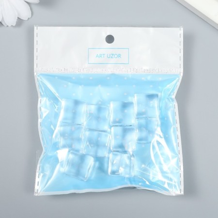 Decor for creativity plastic "Ice cubes" Transparent 1.5x1.5x1.5 cm-2