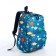 A backpack with a zipper, an outer pocket, the color is turquoise