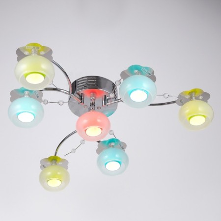 Economic Service Chandelier "Dawn", 7x12W G4, color chromium, with PDU 55x5x15cm-2