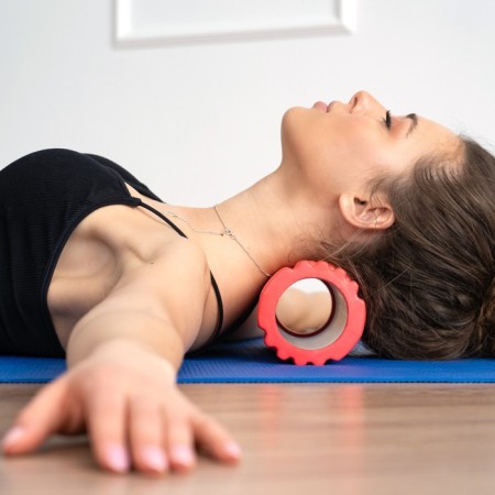 Massage roller SANGH, 30x10 cm, red color-5