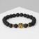 Bracelet unisex "lion" lava, black color with black gold, d = 6 cm