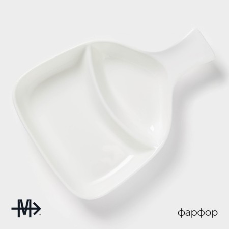 Menzhitsa Porcelain 2 cells Magistro "Blanche", 20 × 13 × 1.5 cm, white color-1