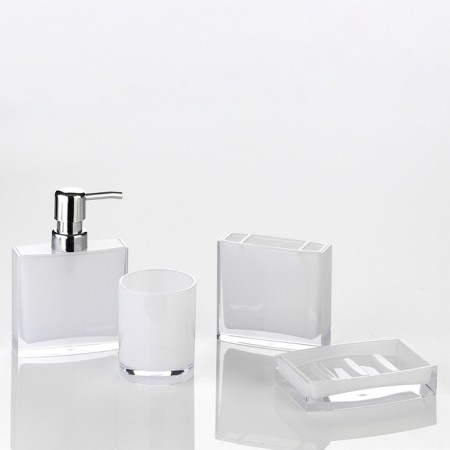 Axentia Priamos soap dish rectangular of white acrylic, 12.5x8.5x2.5 cm-1