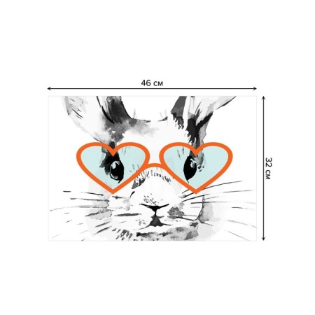 A set of napkins for setting the table "Easter hare with glasses", rectangular, size 32x46 cm, 4 pcs-2