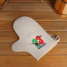 Mitten for a bath with embroidery 