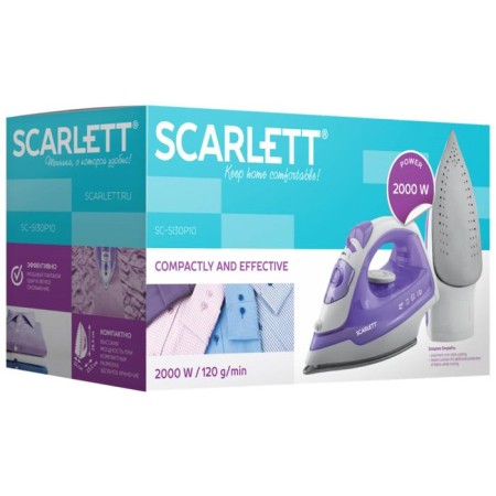 Iron SCARLETT SC-SI30P10, 2000 W, anti-stick coating, 40 g/min, 180 ml, lilac-3