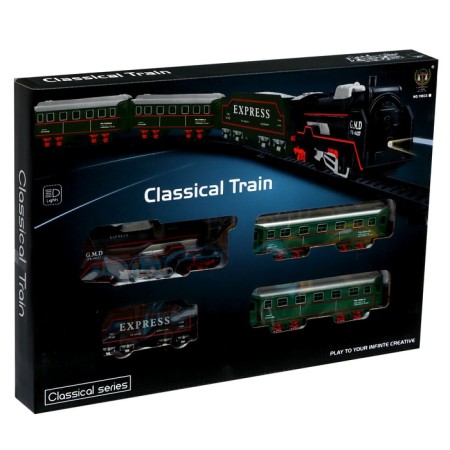 Classic railway, works from batteries, train and 4 cars in the kit-11