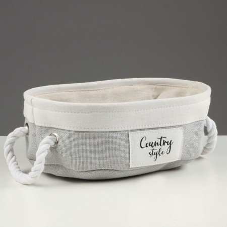 Stelly basket with Country handles, 320 x 220 x 100 mm, gray