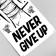Sticker Plastic Interior Black "Fist - Never give up" 30x60 cm