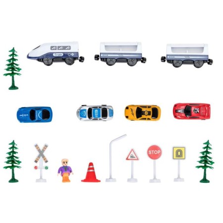 Railway for children "My City", 64 items, on batteries-5