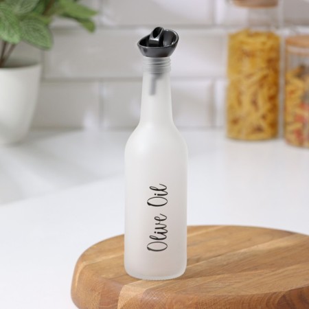 Glass bottle for sauce and oil "Classic", 330 ml, inscription mix-4