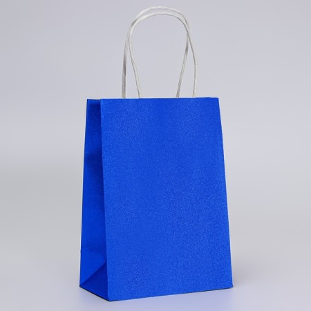 Paper gift package with glitter blue, 15 x 8 x 21 cm-1