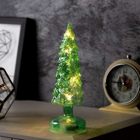 Figure Light "Green Christmas tree", 22.5x8 cm, 10 LED, AAAX batteries (not in the kit), glow warm white