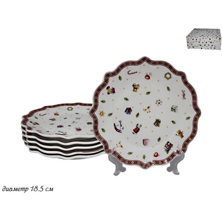 A set of 6 plates Lenardi, D = 18.5 cm