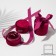 Case from Korean velvet for earrings/ring "Surprise" 5.8 × 5.3 cm, burgundy color