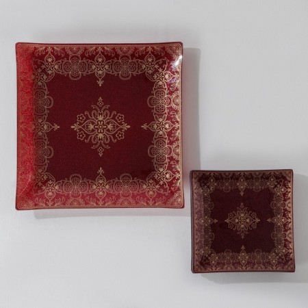 Diningrian "Ornament", 7 items: 30 × 30 cm - 1 pc, 18 × 18 cm - 6 pcs, red red color-1
