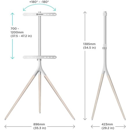 Onkron TS1220 TV stand white 32 "-65" Max.35kg floor-3