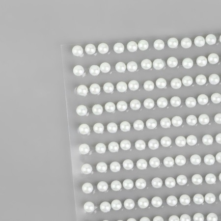 Pearls self -adhesive, d = 3 mm, 15 strips on the sheet, white color-2