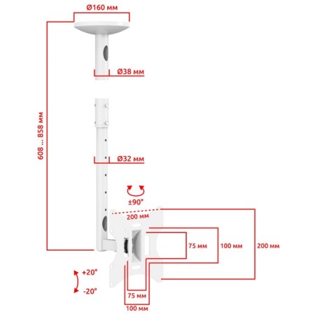 Bracket Uniteki LCD2101NW WHITE-5