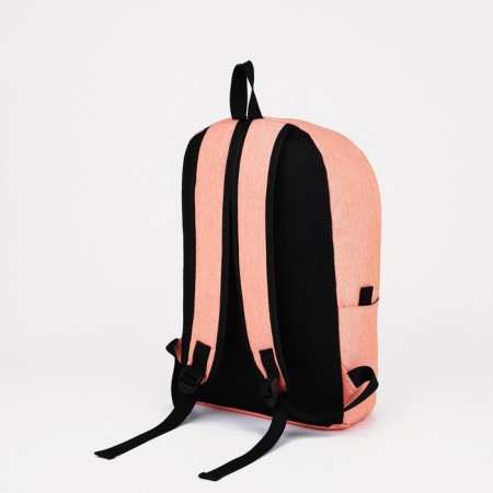 School backpack of textiles on lightning, Fulldorn, 3 pockets, peach color-3
