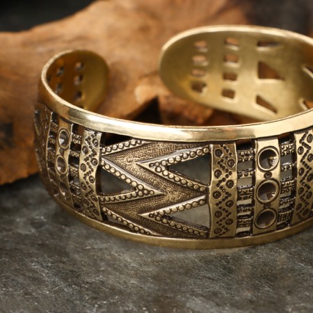 Bracelet wide "Polonom", brass-4
