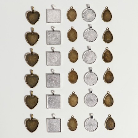 Set for creating jewelry from epoxy resin, shape, pendants of 5 types of 5 pieces-1