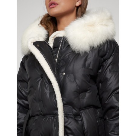 Coat insulated winter female, size 44, black color-11