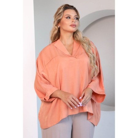 Female blouse, size 48, terracotta color-2