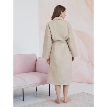 Unisex bathrobe Pamira, size XL, beige color-7