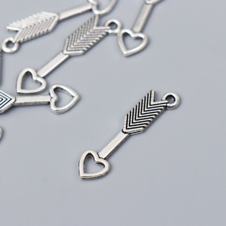 Decor for creativity Metal "arrow with heart-endor" silver G100b599 3x0.8 cm