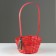 Wicker basket, d19 x 9 x 32 cm, pink, bamboo