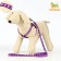 The set of stitched "paws", leash 120 x 1 cm, OG 23-35 cm, purple