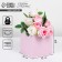 Box for flowers with PVC lid, pink, gift packaging, 12 x 12 x 12 cm