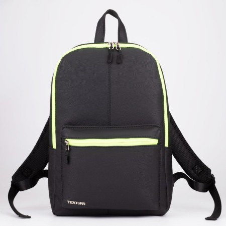Women's backpack made of artificial leather, Textura, black color