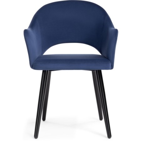 Stol on a metal frame Apr Metal/velor, black/blue 57x57x81 cm-1