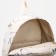 Young backpack from textiles on lightning, 3 pockets, beige color