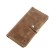 Portmone on the button, 3 departments for bills, 6-cards, 1-Monet, brown dark. Pul-up