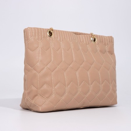 Zipper bag with lightning, beige color-4