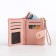 Women's wallet on the button, pink color