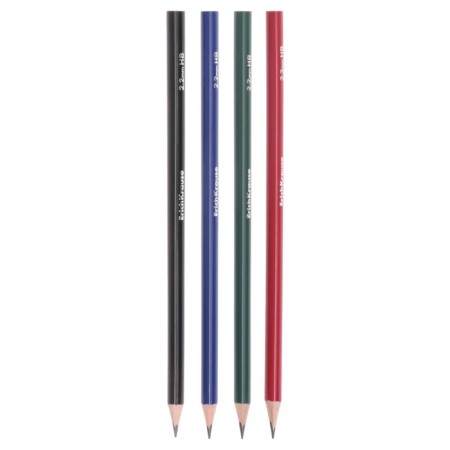 Pencil of black -graphic Erichkrause "Deep Classic Triangular", HB, Grifel D = 2.2 mm, wood, trihedral, in a tube, MIX-3
