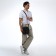 Men's bag over the shoulder, textura, textiles, black color