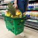 Basket-body on 4 wheels are plastic, 38 liters, with 2 plastic handles, green color